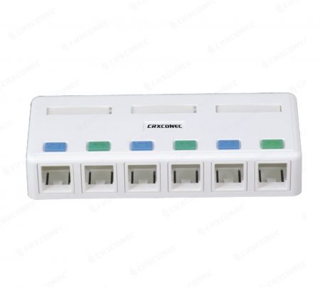 Unloaded Keystone Surface Boxes 6 Port in White Color - CRXCabling 6 Port Sufrace Mount Box